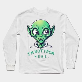 Hilarious Alien T-Shirt Design Long Sleeve T-Shirt